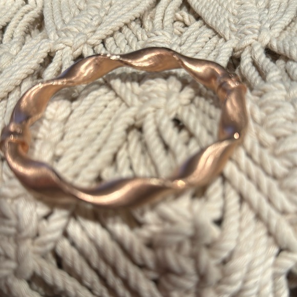 ITALIAN ROSE GOLD OVER STERLING SILVER BANGLE - Picture 6 of 6